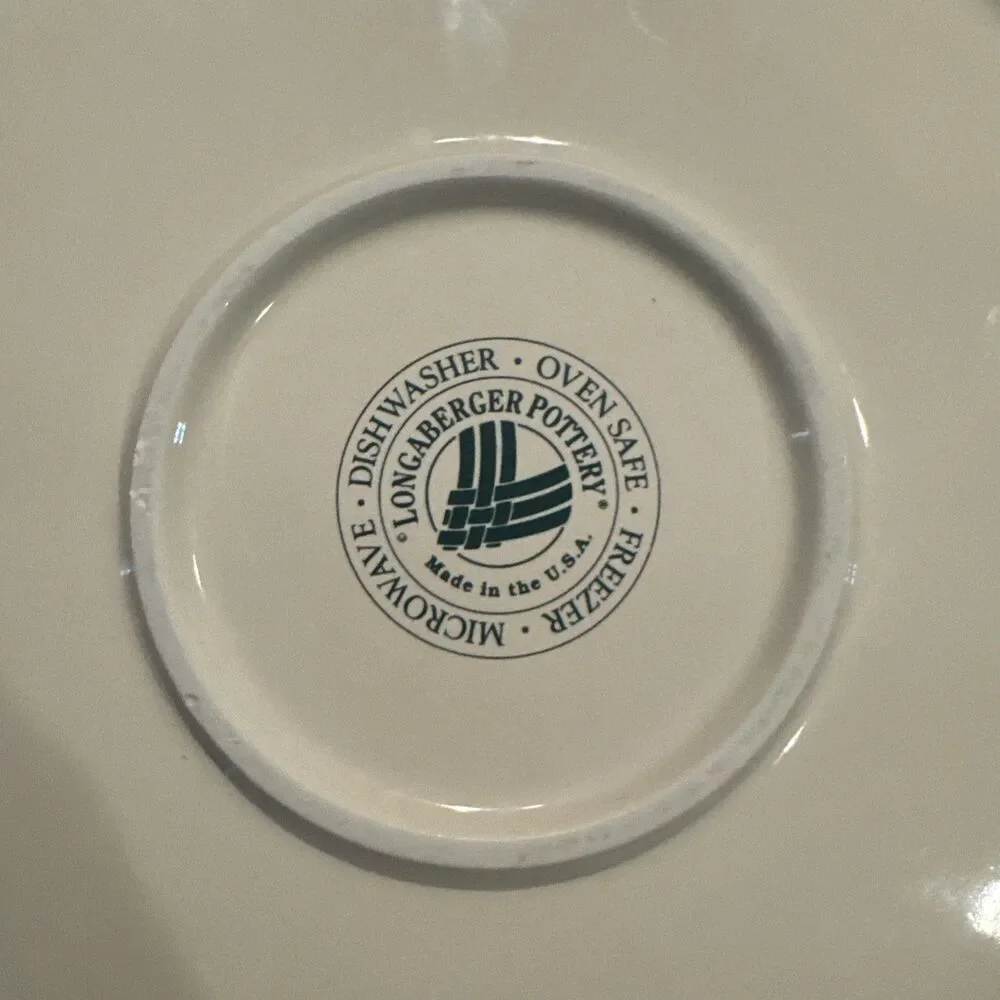 Longaberger Pottery Serving / Chop Platter Holly Berry Christmas 14